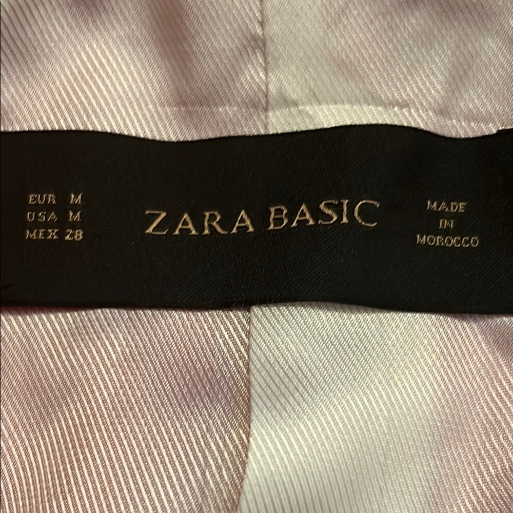 Zara Basic Shoulder Pads Hot Pink Single Button Blazer Size Medium - Picture 2 of 8